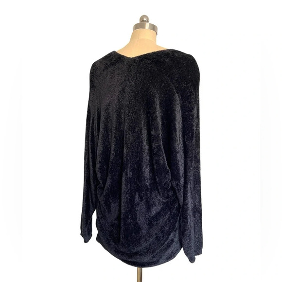 Cop Copine Paris Senegal Black Batwing sweater chenille fuzzy soft L - Picture 7 of 13